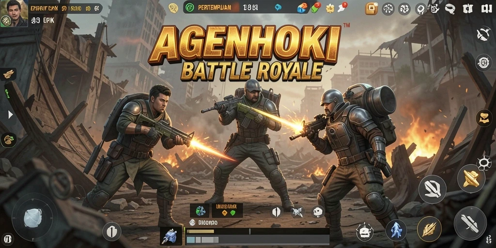 Tampilan gameplay AGENHOKI yang mendebarkan selama pertempuran.