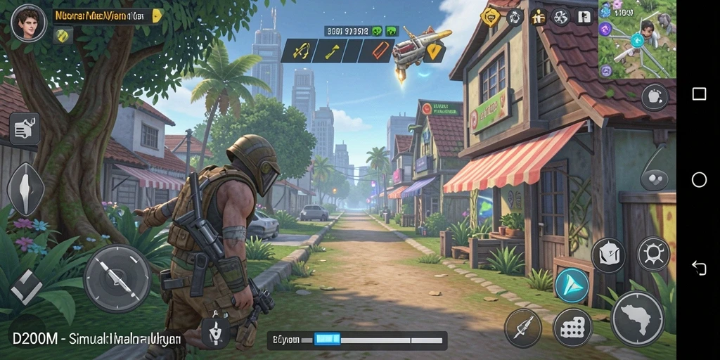 Screenshot D200M menunjukkan gameplay simulasi yang realistik dan interaktif.
