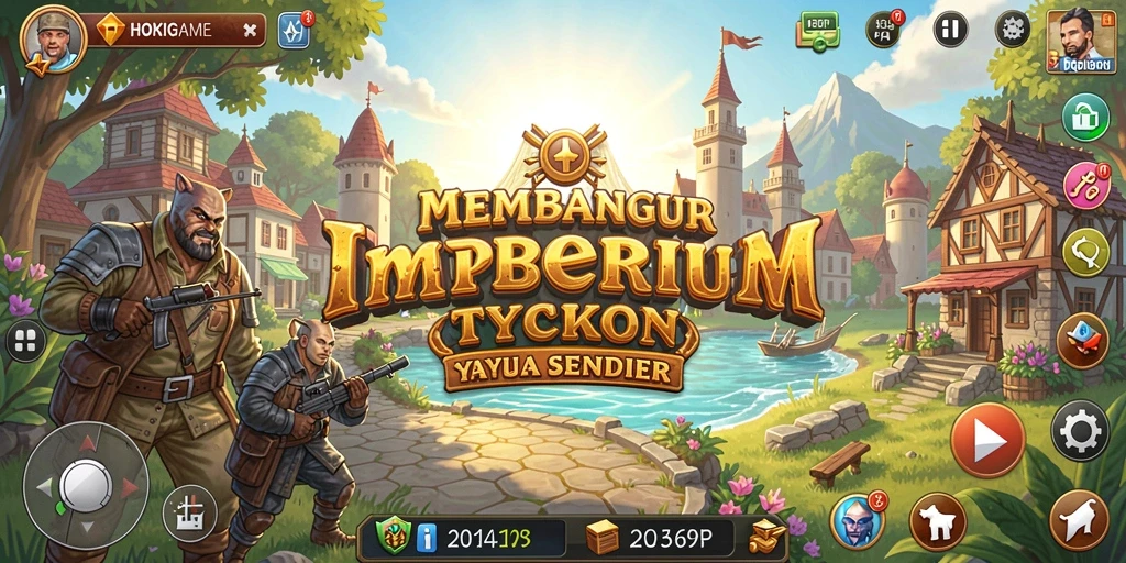 Tampilan gameplay HOKIGAME yang menampilkan pengelolaan bisnis yang menarik.