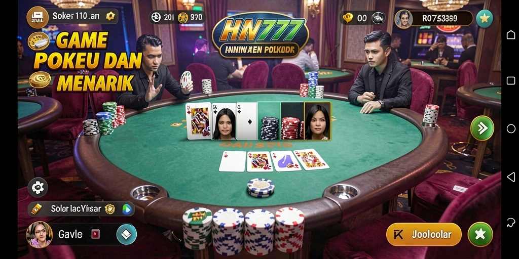 Tampilan seru permainan poker di HW777.