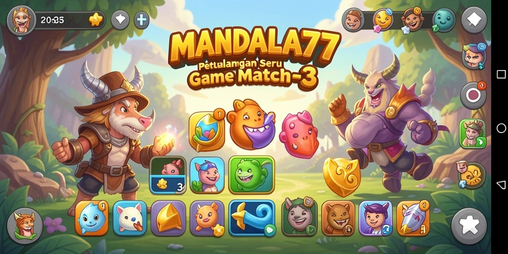 Kemasan grafis yang menarik untuk gameplay Match-3.