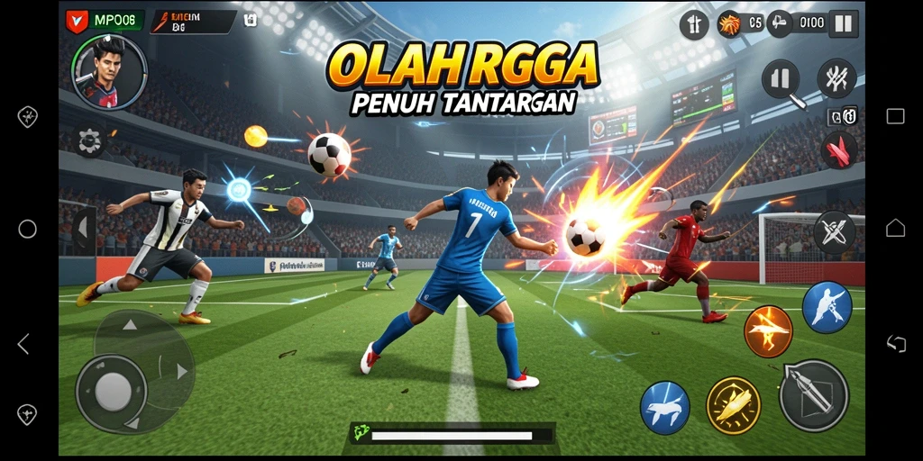 Gameplay MPO08 menampilkan aksi olahraga yang seru dan mendebarkan.