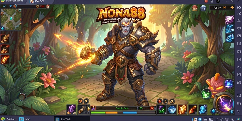 Tampilan gameplay NONA88 yang epik dalam pertempuran seru.