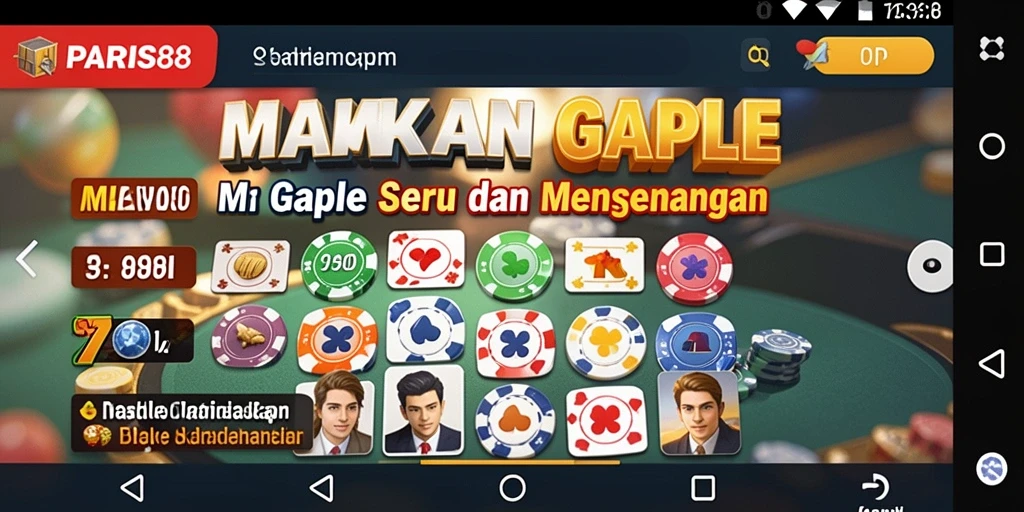 Tangkapan layar utama PARIS88 yang menunjukkan gameplay Gaple yang seru.