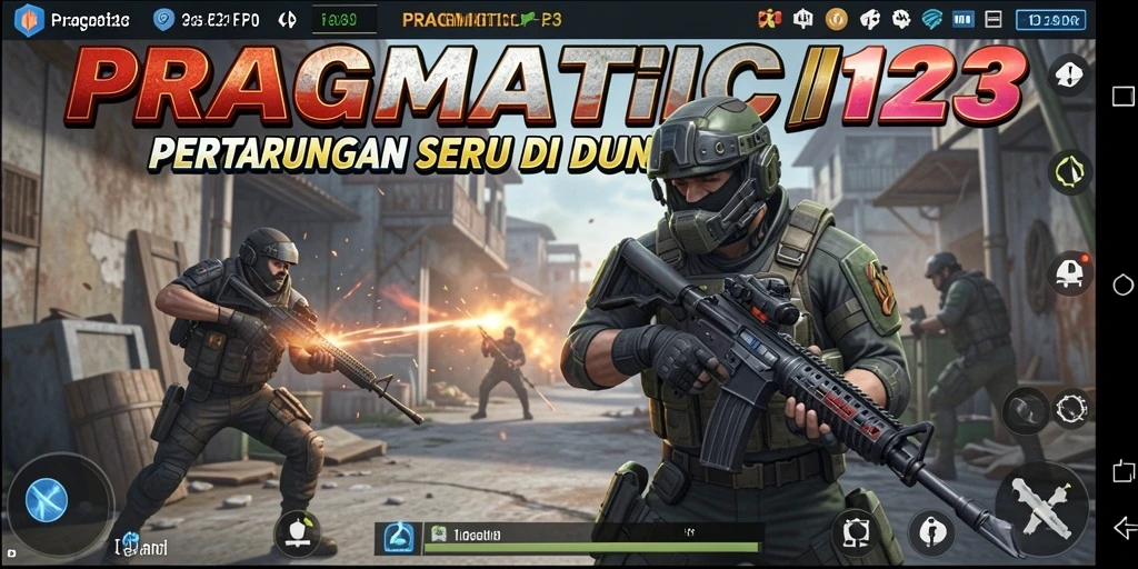 Tampilan aksi mendebarkan dalam gameplay PRAGMATIC123 FPS.