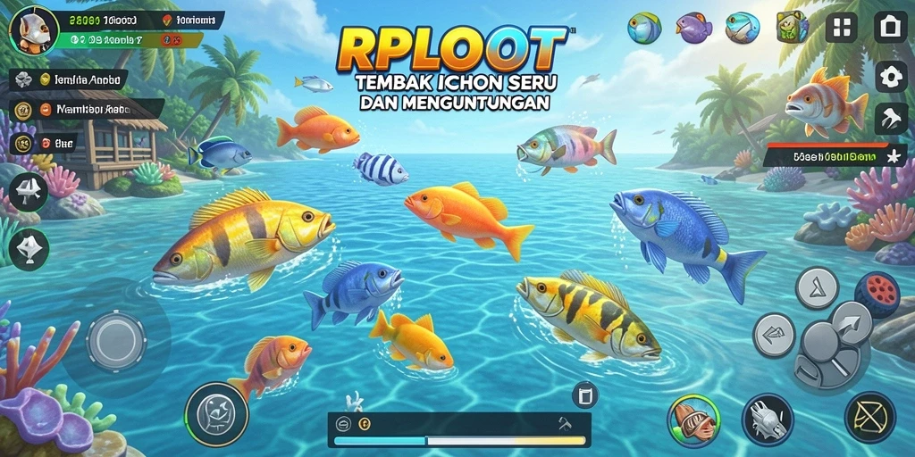 Tampilan gameplay seru saat menangkap ikan di RPLOOT.